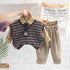Spring and Autumn Boys Shirt Long Sleeve Set Three-Piece Set